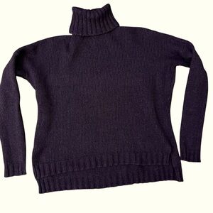 Vince Drop Shoulder Cashmere Wool Blend Turtleneck Sweater Plum Women’s Small